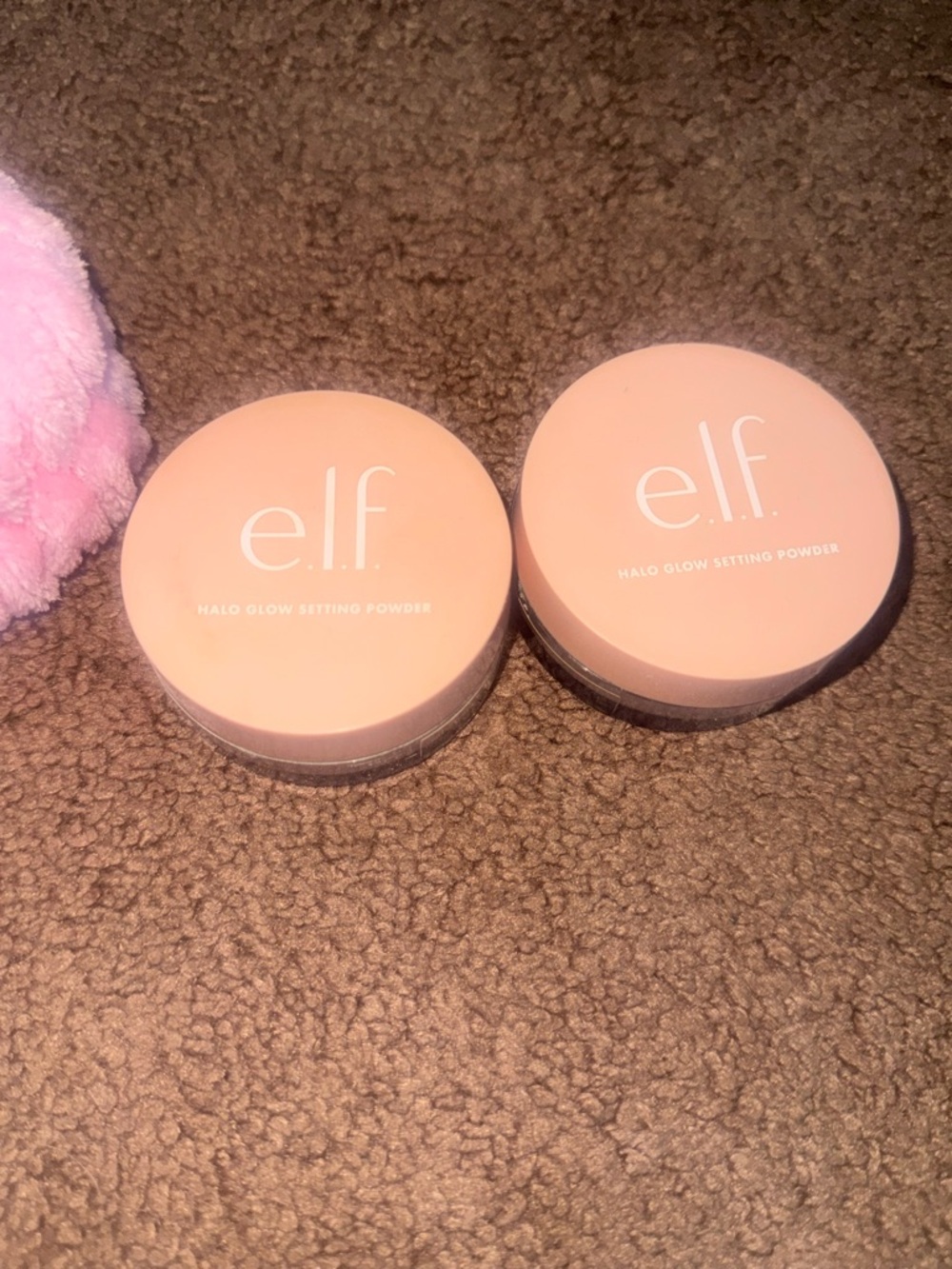 e.l.f. Halo Glow Setting Powder - Peachy Pink (2 Pack) plus makeup headband